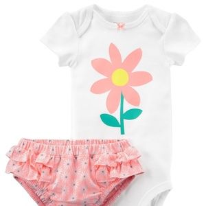 Carter's Baby Girl's Bodysuit‎ and Diaper Cover Set